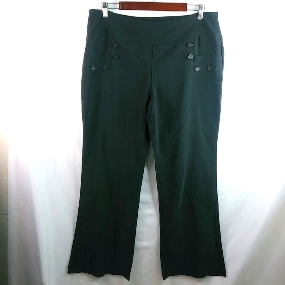 Dots 16 Cute Double Knit Ponte Black Workwear Pants Plus